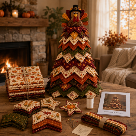 Thanksgiving Quilted Tree Sewing Kit, Autumn Table Decor