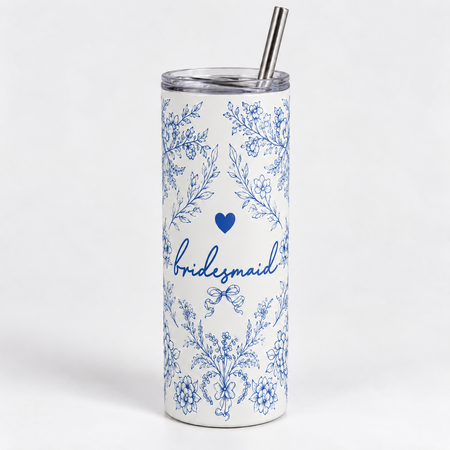 Something Blue Bride, Maid of Honor, Bridesmaid Tumbler 20oz with Straw