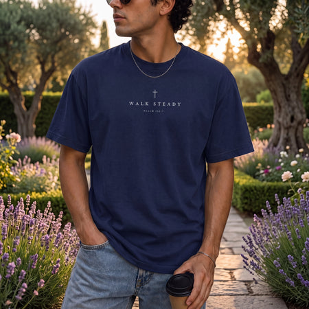Christian Men's T-Shirt, Walk Steady Faith Tee, Father's Day Gift