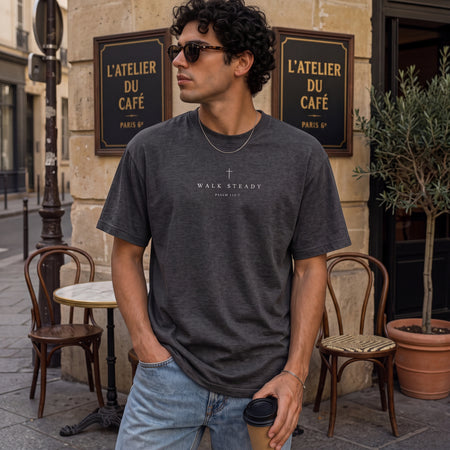 Christian Men's T-Shirt, Walk Steady Faith Tee, Father's Day Gift