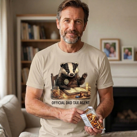 Dad Tax Agent T-Shirt, Funny Badger Tee, Father's Day Gift