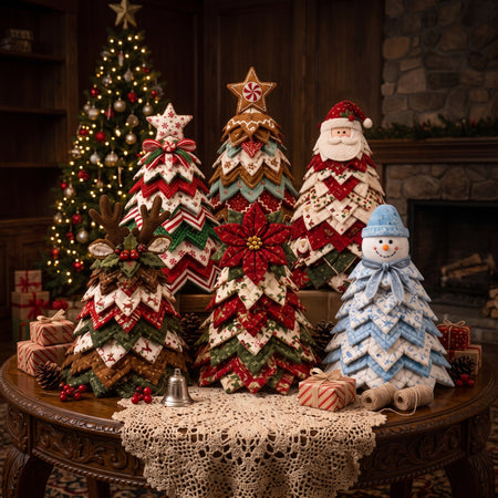 DIY Quilted Christmas Tree Sewing Kit, Holiday Craft Gift