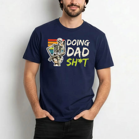 Funny Dad Shirt, Skeleton on Toilet Tee, Hilarious Father Gift