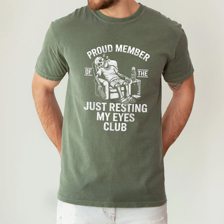 Just Resting My Eyes Club T-Shirt, Funny Dad Napping Tee