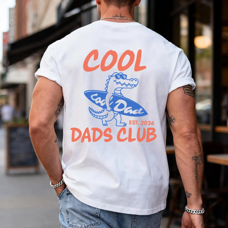Personalized Cool Dads Club Shirt, Custom Name Surf Alligator Tee