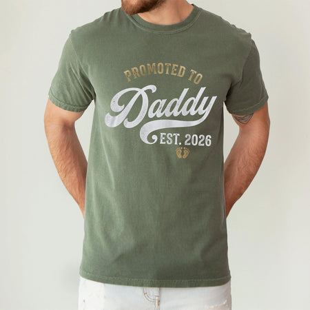 Promoted to Daddy Est 2026 Shirt, New Dad Gift Tee