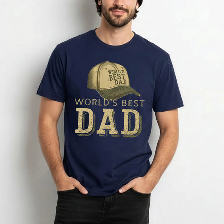 World's Best Dad T-Shirt, Retro Cap Graphic, Father's Day Gift Tee