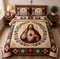 Jesus Christ Quilted Bedding Set, Religious Cross Floral Decor