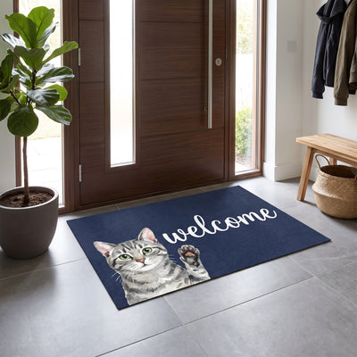 Personalized Pet Photo Doormat, Custom Dog Cat Name Welcome Mat