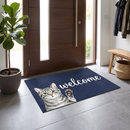 Personalized Pet Photo Doormat, Custom Dog Cat Name Welcome Mat