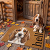 Personalized Pet Portrait Doormat, Custom Dog Name, Funny Hello Mat