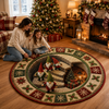 Christmas Gnome Round Rug, 3D Vortex Staircase Optical Illusion