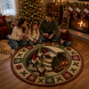 Christmas Gnome Round Rug, 3D Vortex Staircase Optical Illusion