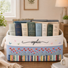 Personalized Birth Month Flower Book Basket, Custom Name Gift for Her