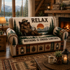 Quilted Sasquatch Couch Cover, Bigfoot Cabin Living Room Decor