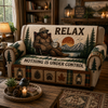 Quilted Sasquatch Couch Cover, Bigfoot Cabin Living Room Decor