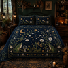 Moon Garden Quilt Bedding Set, Custom Name Cottagecore Witch