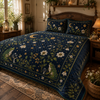 Moon Garden Quilt Bedding Set, Custom Name Cottagecore Witch