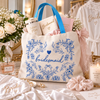 Bride Tribe Floral Heart Bridal Party Gift Canvas Tote Bag