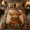 Christmas Highland Cow Quilt Set, Festive Holiday Bedding Gift