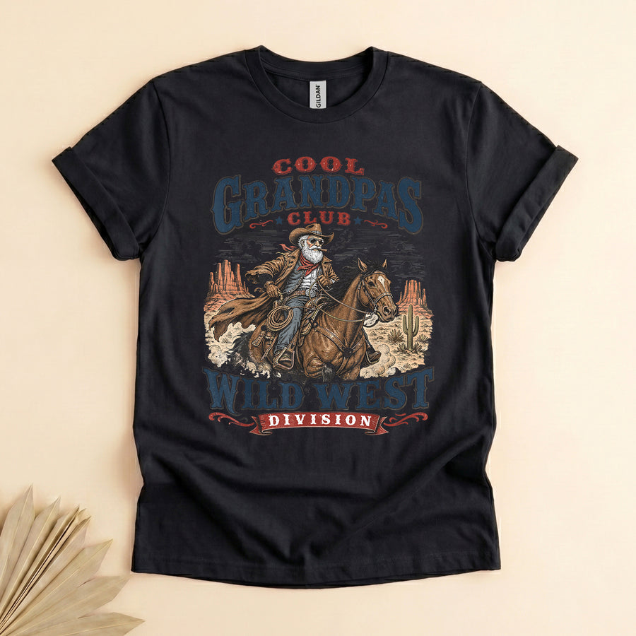 Cool Grandpa Wild West T-Shirt, Funny Cowboy Riding Tee