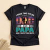 Dad and Papa Shirt, Retro Sunset Silhouette, Father's Day Tee