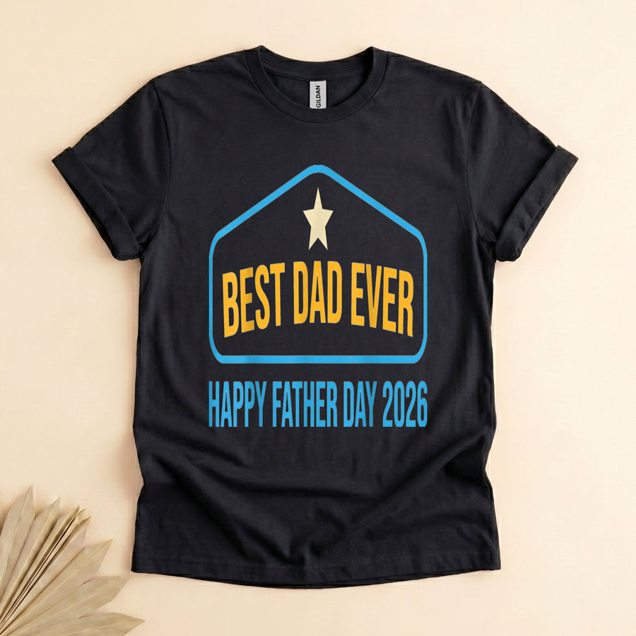 Best Dad Ever T-Shirt, Retro Badge Design, Happy Father's Day 2026