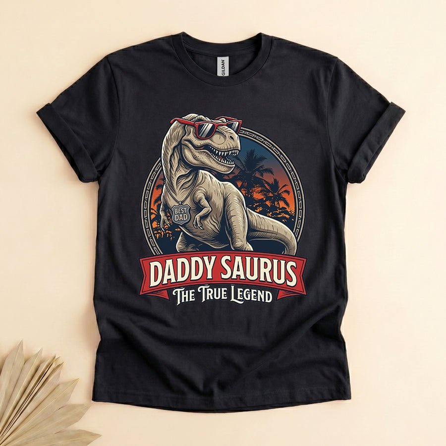 Daddysaurus T-Rex Shirt for Dad, Funny Dinosaur Father Tee