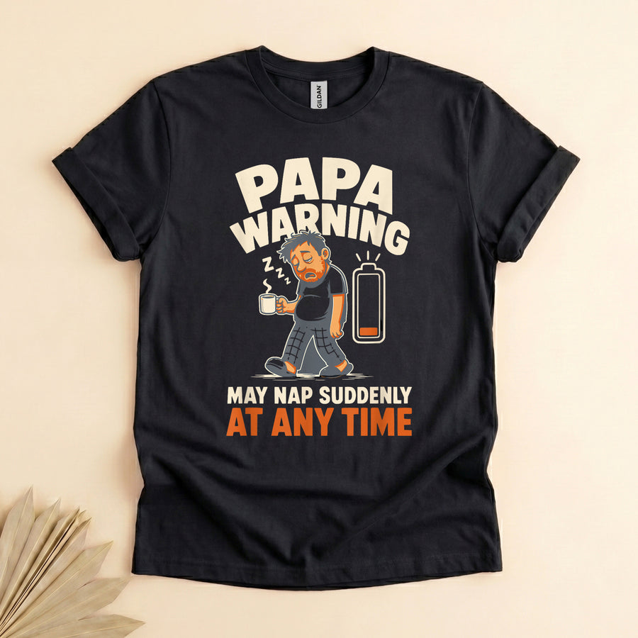 Funny Dad Nap Warning Tee, Humorous Gift for Tired Papas