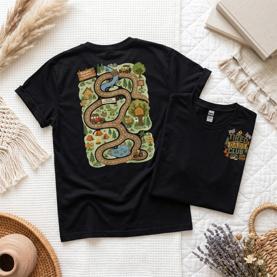 Funny Dad T-Shirt, Tired Dads Club, Play Cars On My Back Tee