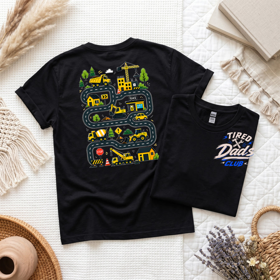Funny Dad T-Shirt, Tired Dads Club, Play Cars On My Back Tee