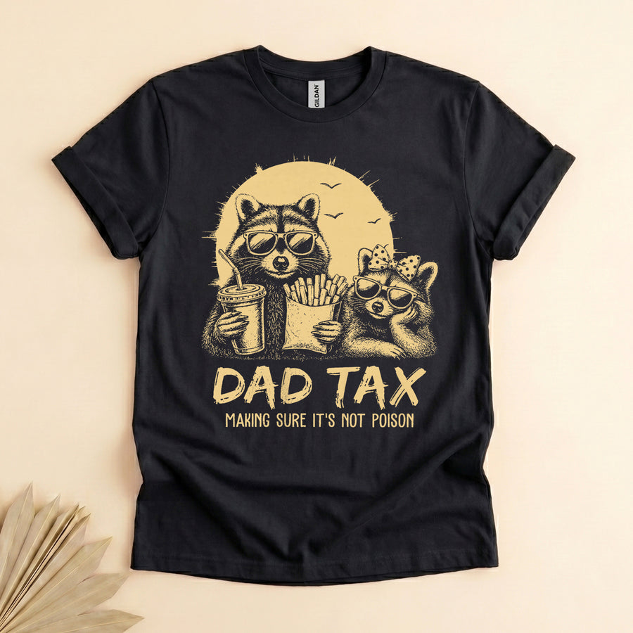 Funny Dad Tax Shirt, Raccoon Father Daughter Retro Tee