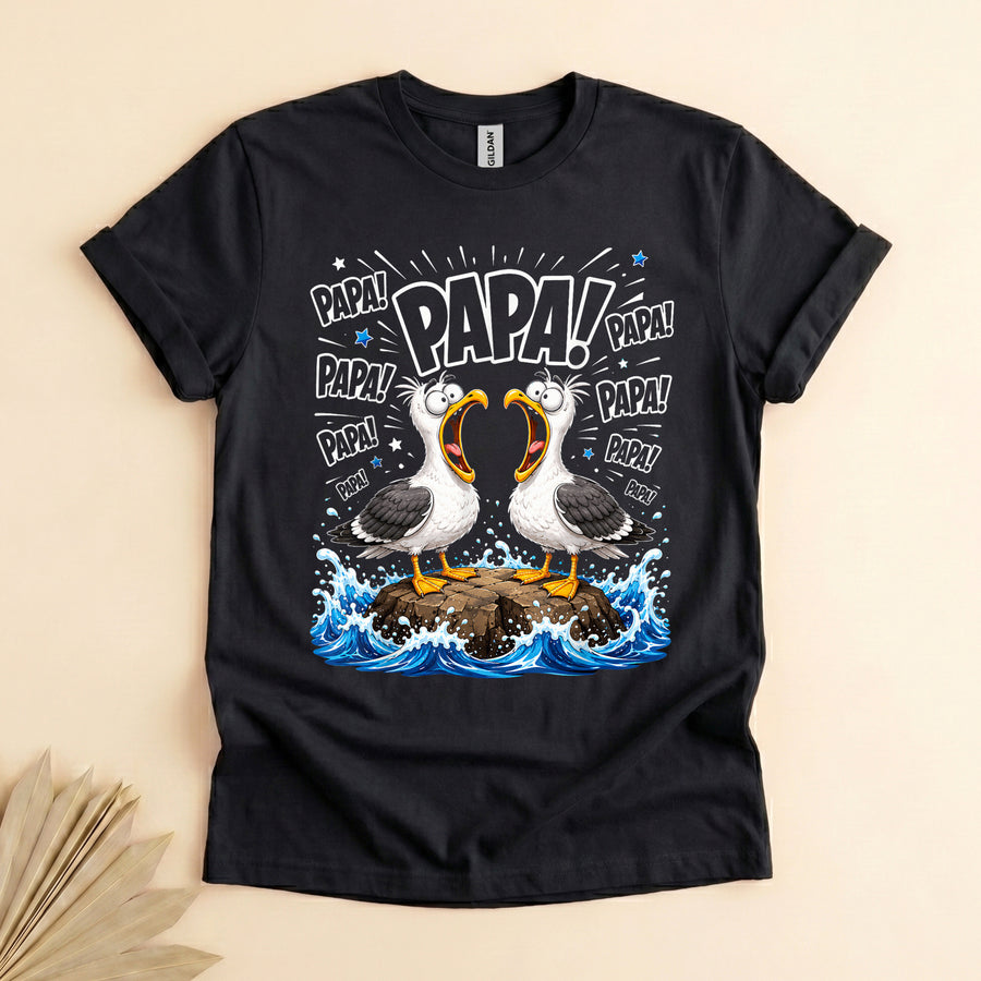 Funny Seagull Dad Shirt, Papa Bird Tee, Father's Day Gift