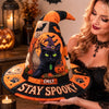 Personalized Black Cat Witch Hat, Custom Name Halloween Gift