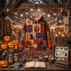 Halloween Patchwork Quilted Hoodie, Spooky Fall Pullover