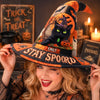Personalized Black Cat Witch Hat, Custom Name Halloween Gift