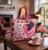 Breast Cancer Awareness Tote Bag, Faith Hope Cure Pink Ribbon Gift