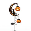 Halloween Solar Garden Stake Light, Black Cat Moon Pumpkin Lantern