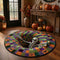 Halloween Skeleton Rug, 3D Optical Illusion Round Floor Mat