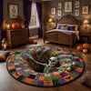 Halloween Skeleton Rug, 3D Optical Illusion Round Floor Mat