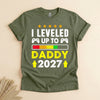 Leveled Up to Daddy 2027 Shirt, New Dad Gamer Tee Gift