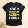 Leveled Up to Daddy 2027 Shirt, New Dad Gamer Tee Gift