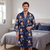 Personalized Husband Photo Satin Robe, Custom Face Gift for Wife