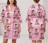 Personalized Husband Photo Satin Robe, Custom Face Gift for Wife