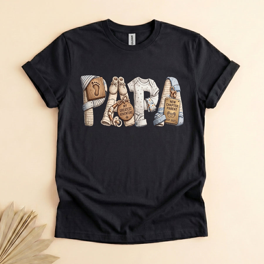 Papa Est 2027 Shirt, New Dad Tee, Father's Day Gift for Him