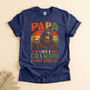 Papa Like a Grandpa Only Cooler, Retro Bigfoot Father's Day Tee