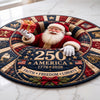 America 250th Anniversary Patriotic Christmas Rug, Santa Illusion