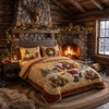 Santa Claus Quilted Bedding Set, Vintage Christmas Bedroom Quilt