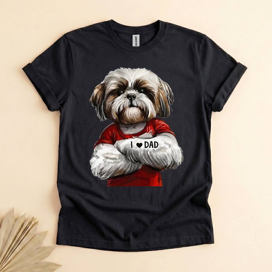 Shih Tzu Dad T-Shirt, Funny Dog Lover Tee for Father's Day
