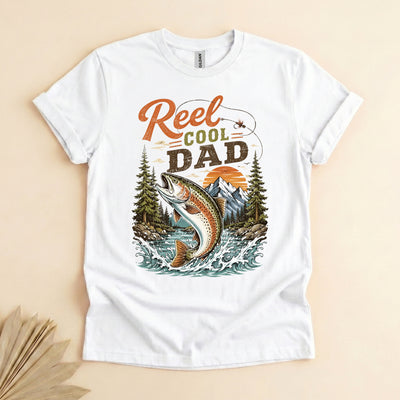 Reel Cool Dad T-Shirt, Funny Fishing Gift for Dad, Father's Day Tee